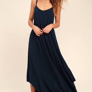 Lulu's Navy Blue Maxi Dress